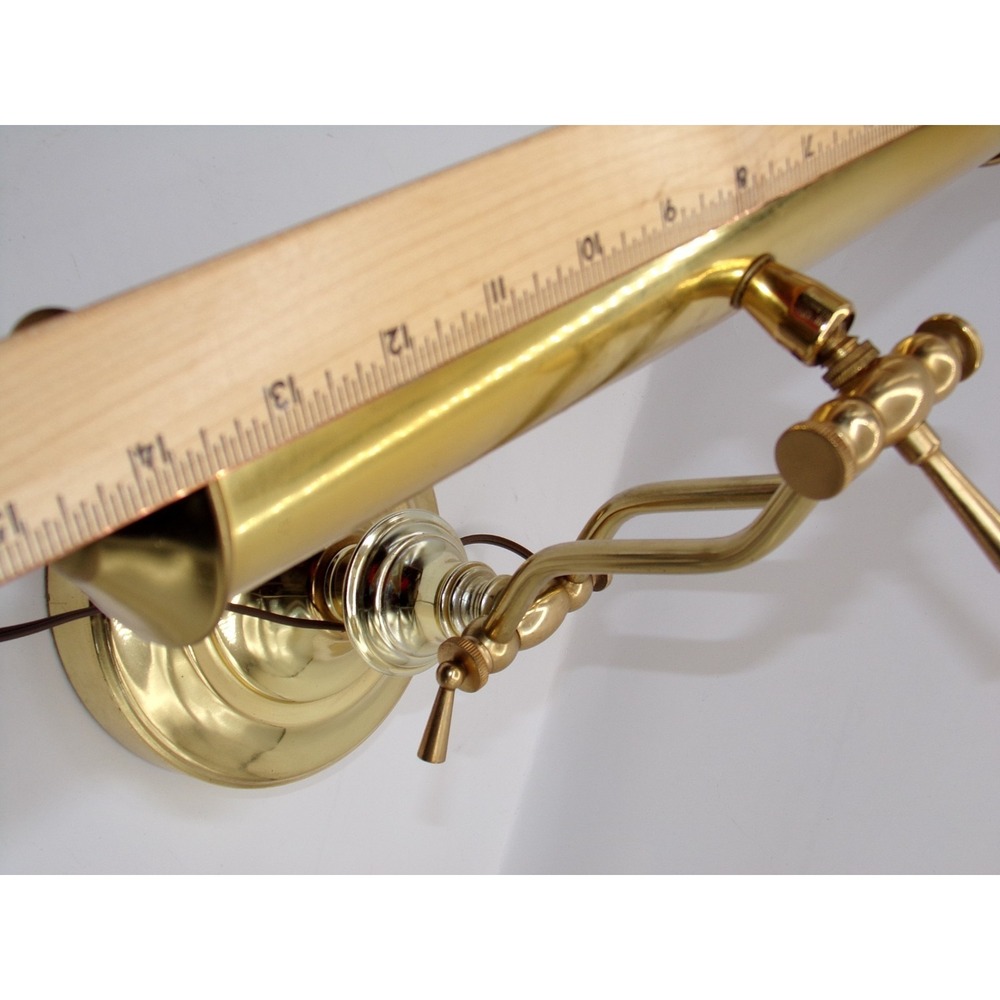 Vtg Brass Desk Lamp Adjustable Task Bankers Piano Pharmacy MCM Grandmillenial - Picture 12 of 16